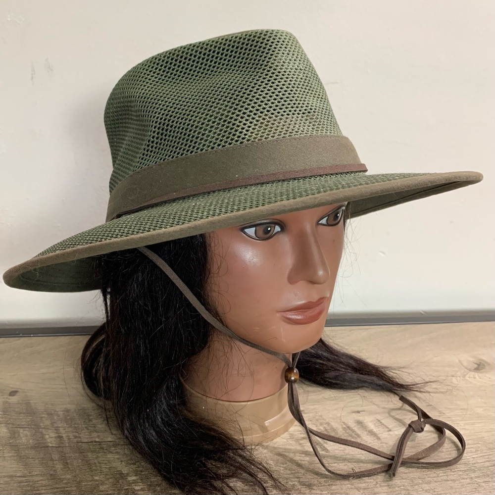 Men's HERSCHEL SUPPLY CO. Olive Green COTTON Mesh SAFARI Performance HAT  L